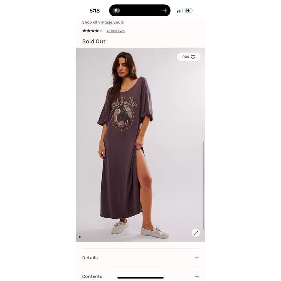 Free People x Vintage Souls Saddle Up Maxi Tee Dress Brown Size L Western NEW - Picture 7 of 7